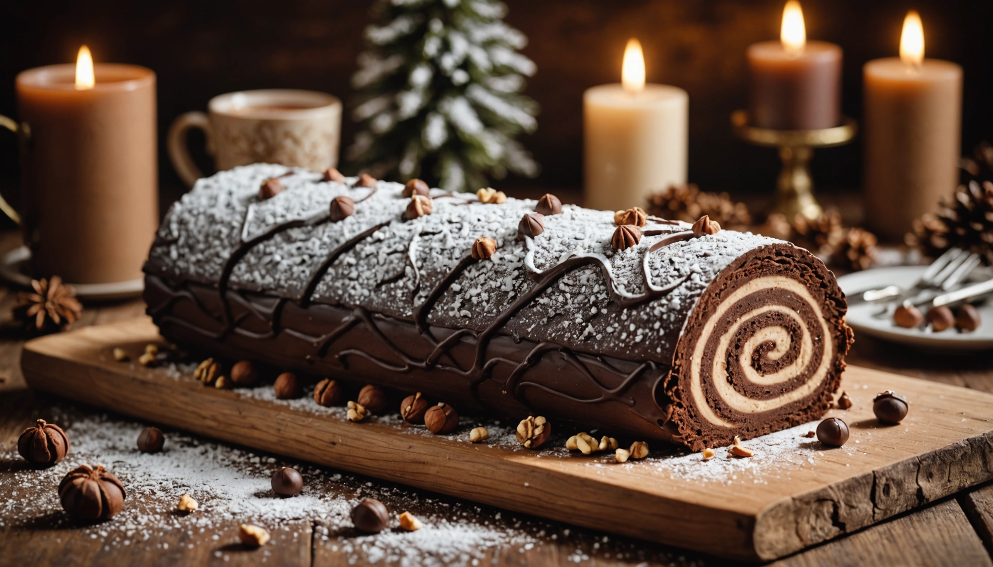 buche de noel chocolat noisette